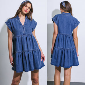 Layared denim dress