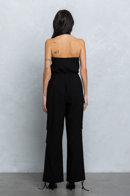 Halter cargo jumpsuit