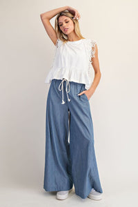 Stripes denim palazzo jeans