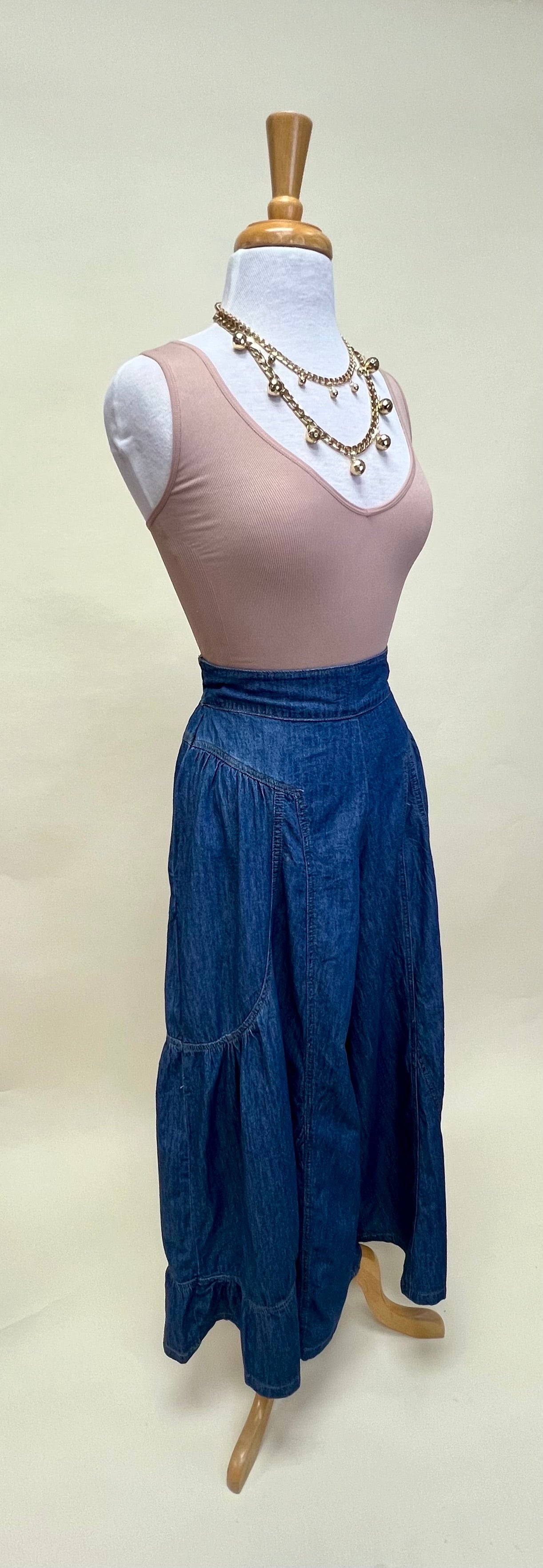 Soft denim palazzo jean