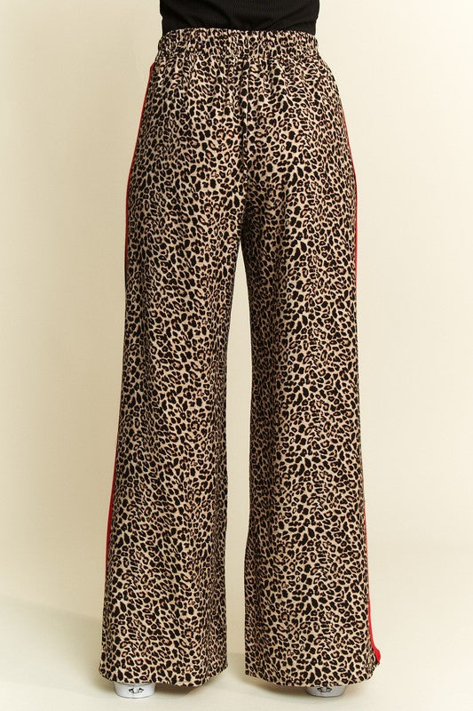 Striped Leopard palazzo pants
