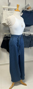 Polka dots denim baggy pants