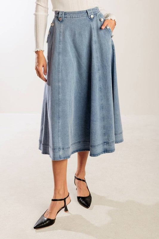 Marie’s midi denim skirt