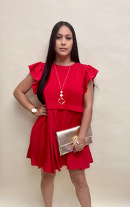 Pleated Knit Dress