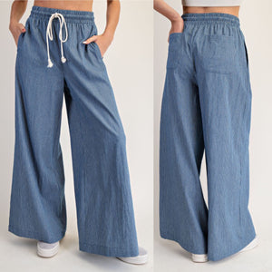 Stripes denim palazzo jeans
