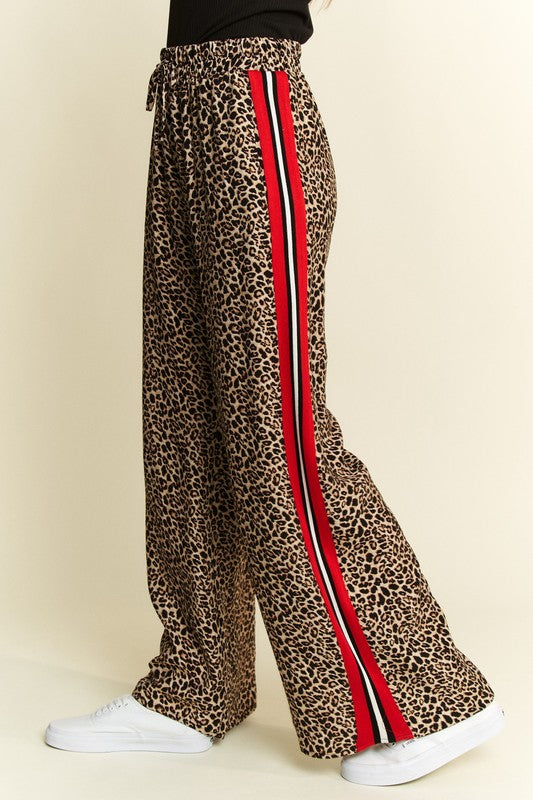 Striped Leopard palazzo pants