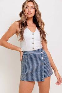 Stripes denim skort