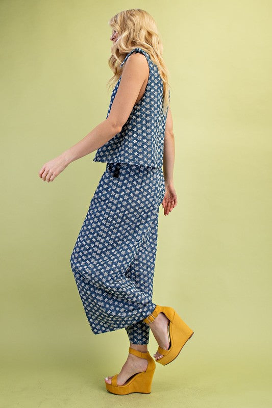 Embroidered denim Jumpsuit