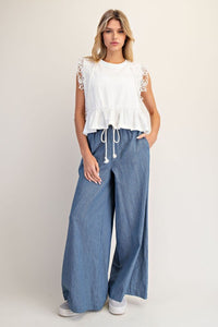 Stripes denim palazzo jeans