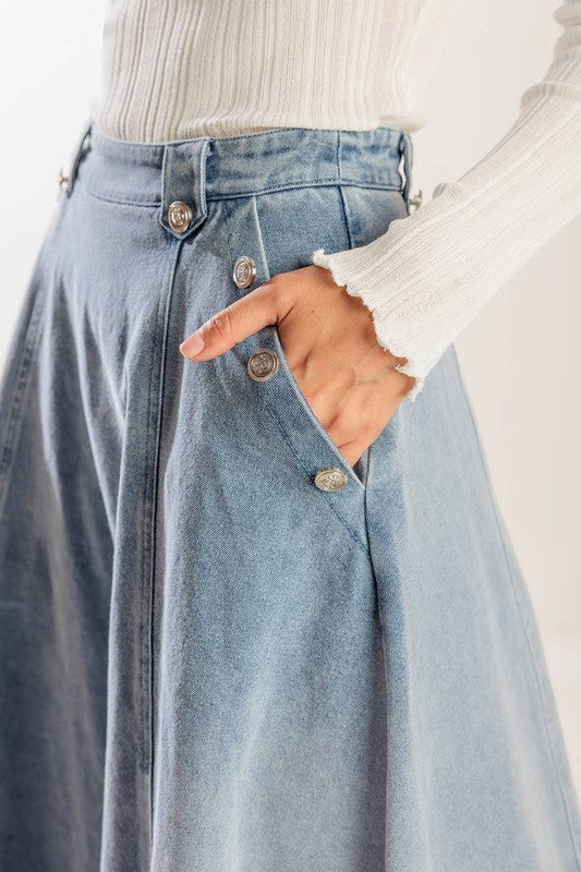 Marie’s midi denim skirt