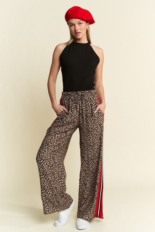 Striped Leopard palazzo pants