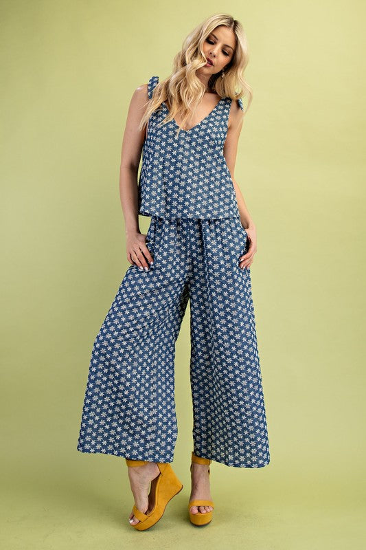 Embroidered denim Jumpsuit