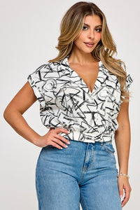 Abstract printed blouse