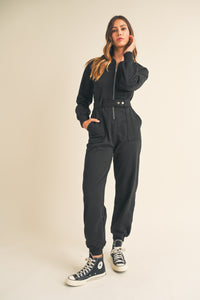 Front zipper jumpsuit