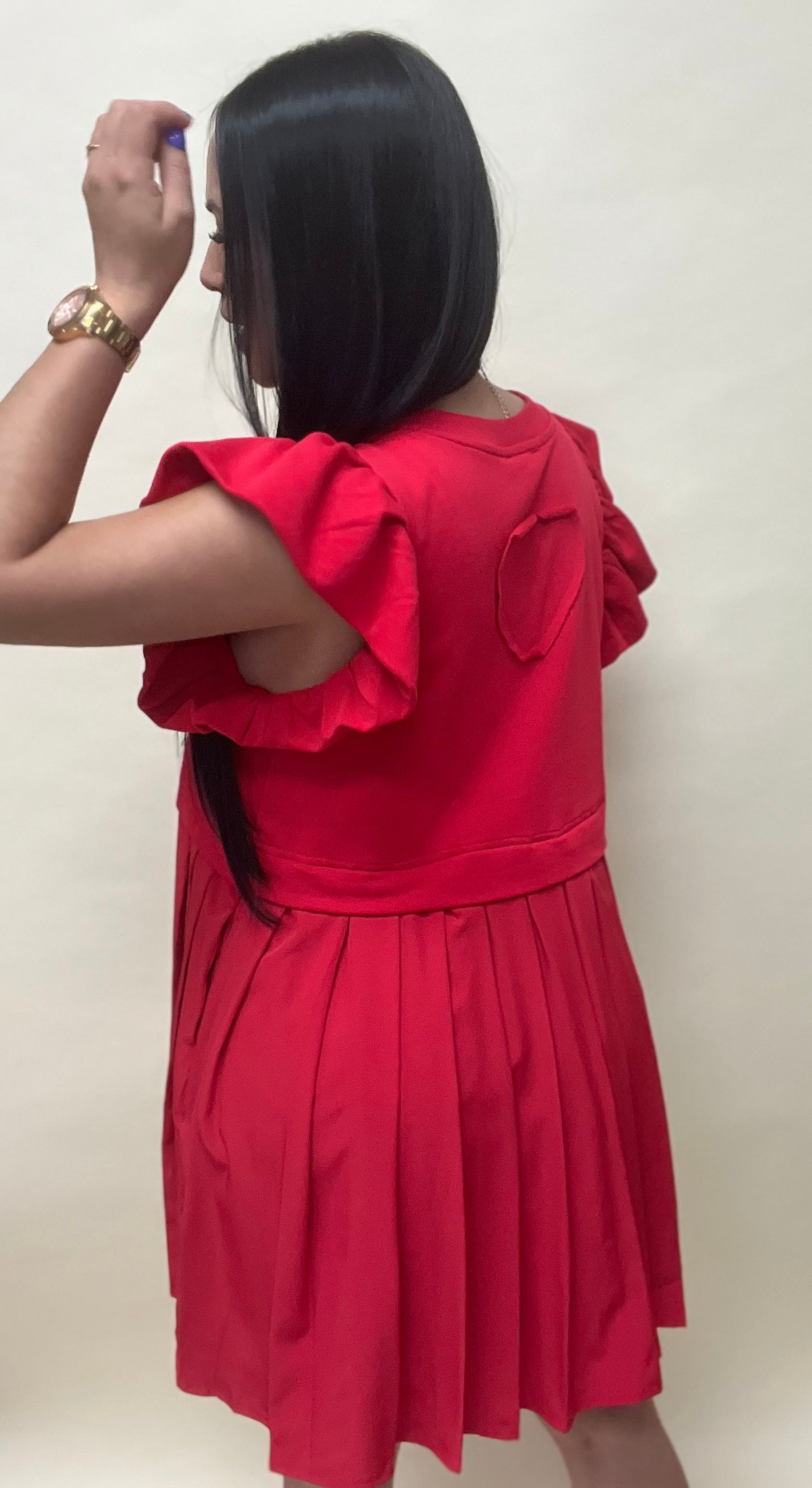 Pleated Knit Dress