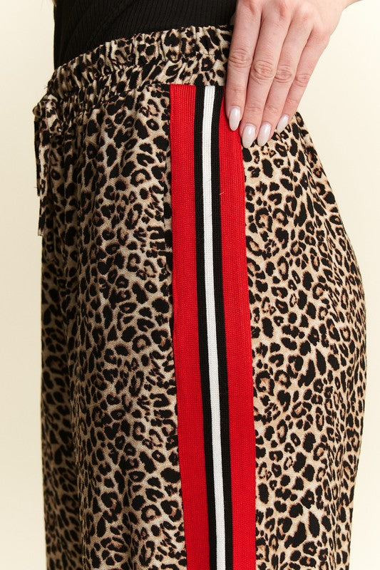 Striped Leopard palazzo pants