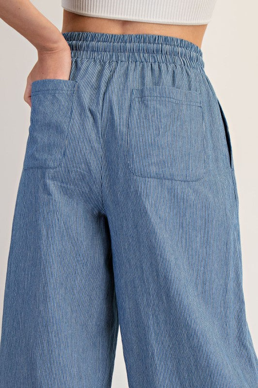 Stripes denim palazzo jeans