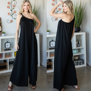 One Shoulder wide legs jumpsuit