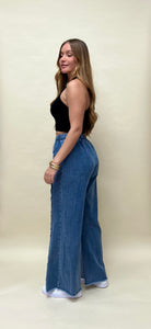 Doble tone wide leg jean