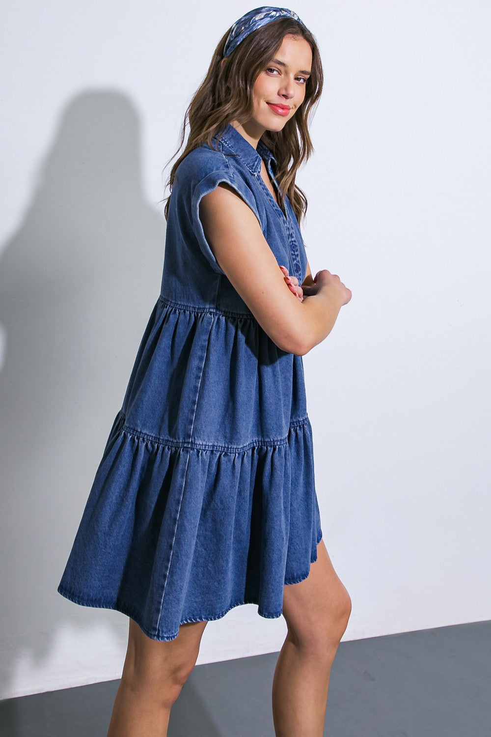 Layared denim dress