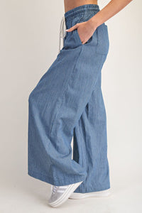 Stripes denim palazzo jeans