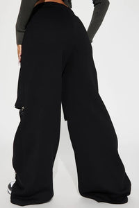 Zippers palazzo sweat pants