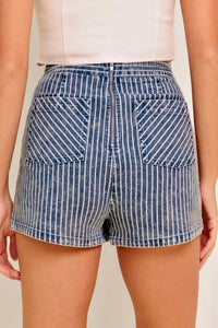 Stripes denim skort