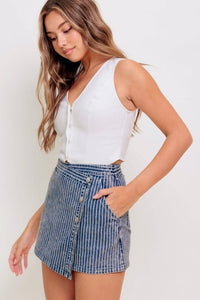 Stripes denim skort