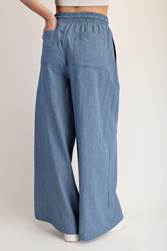 Stripes denim palazzo jeans