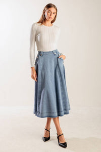 Marie’s midi denim skirt