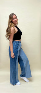 Doble tone wide leg jean