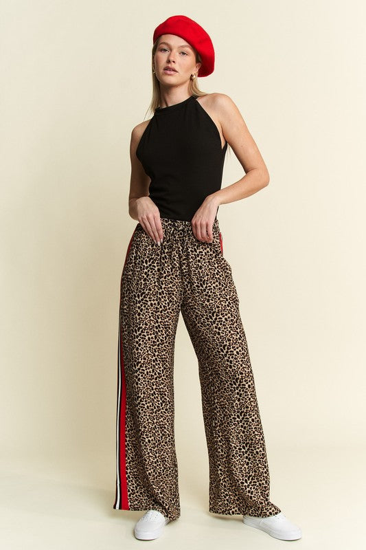 Striped Leopard palazzo pants