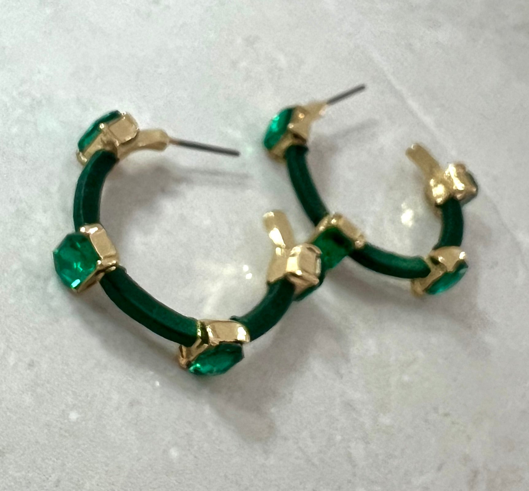 Green stones earrings