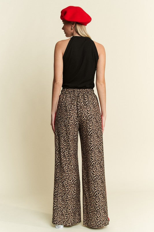 Striped Leopard palazzo pants
