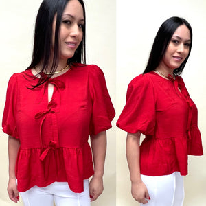 Front ties blouse