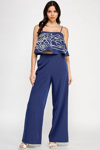 Embroidered linen set
