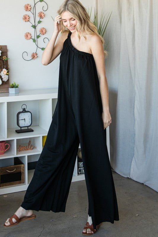 One Shoulder wide legs jumpsuit