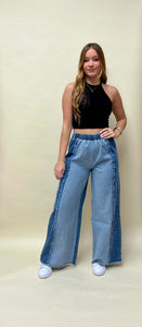 Doble tone wide leg jean