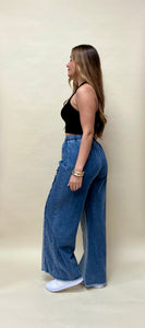 Doble tone wide leg jean