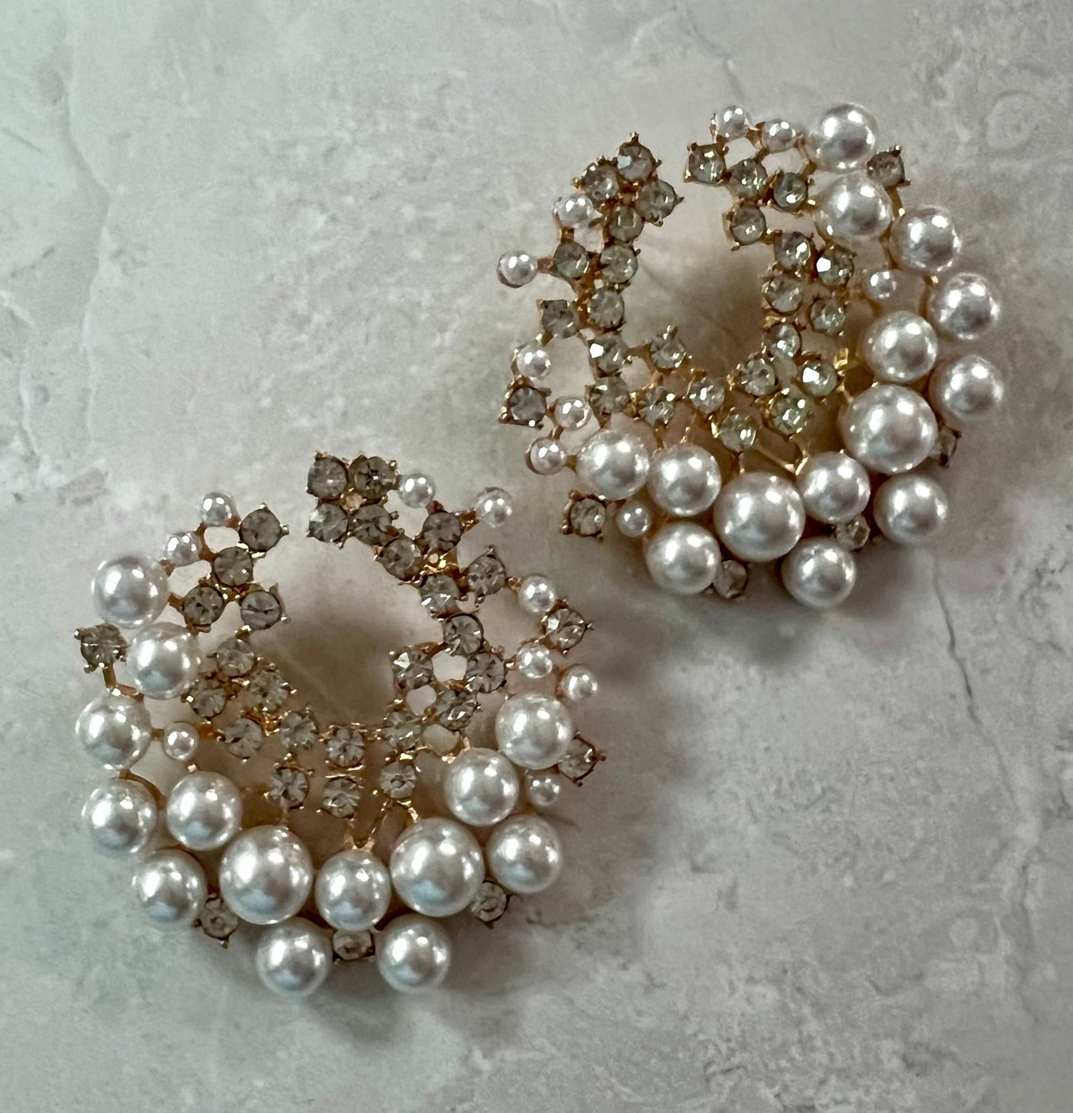 Pearls & Rhinestones earrings