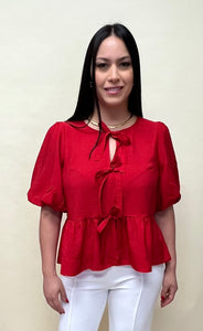 Front ties blouse