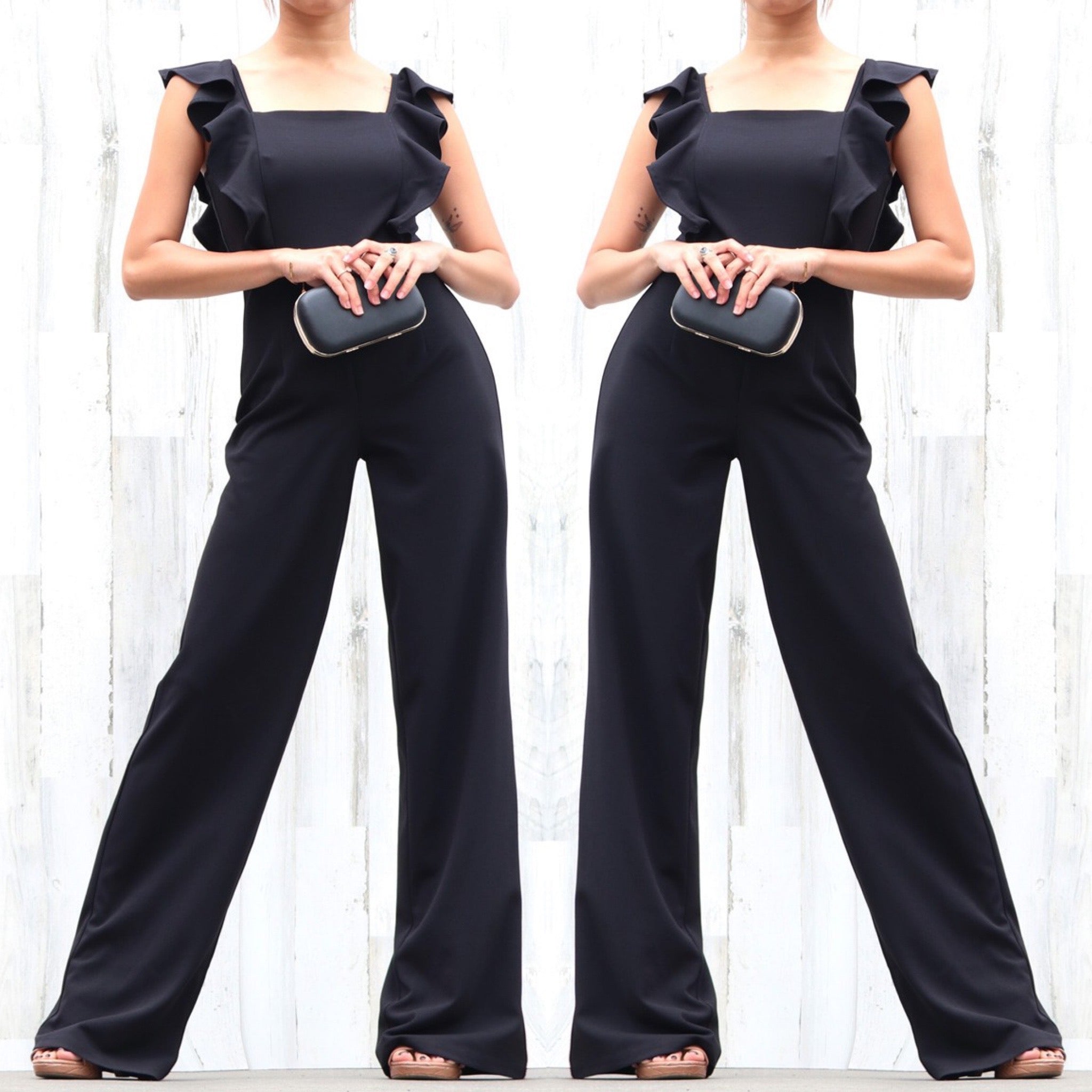 Ruffles sleeves jumpsuit