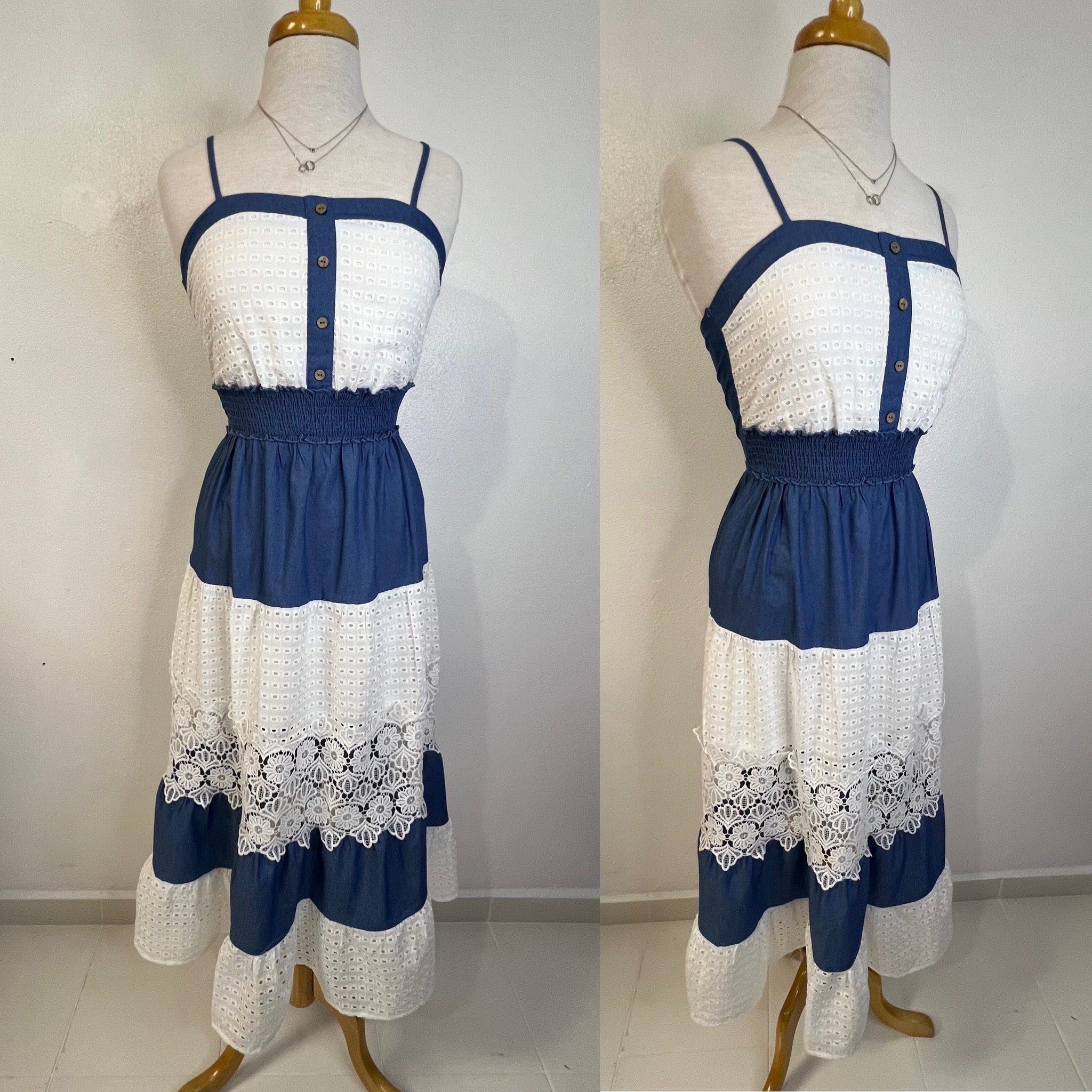 Eyelet & Denim dress