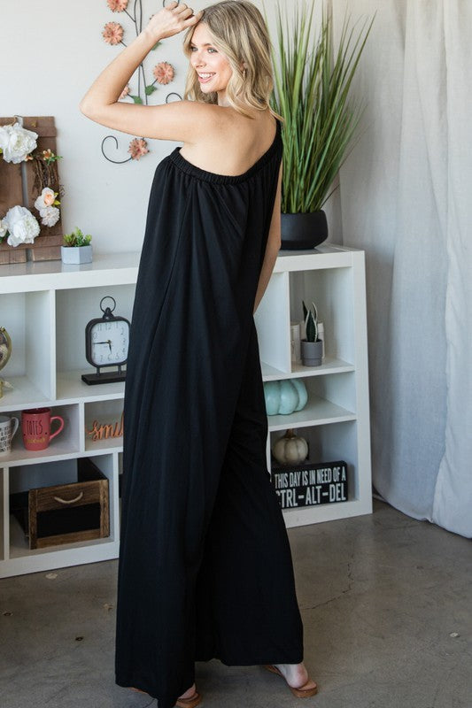 One Shoulder wide legs jumpsuit