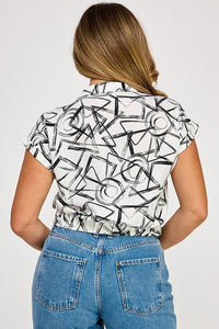 Abstract printed blouse