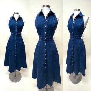 Front buttons denim dress