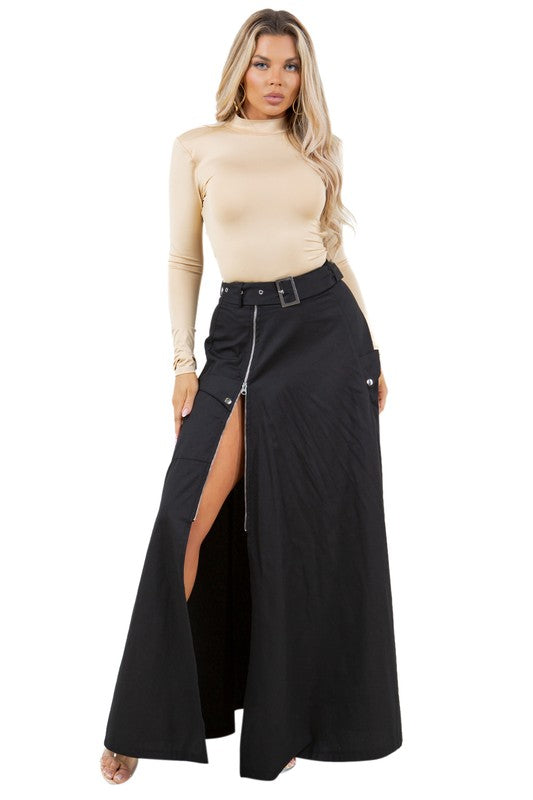 Zipper maxi skirt