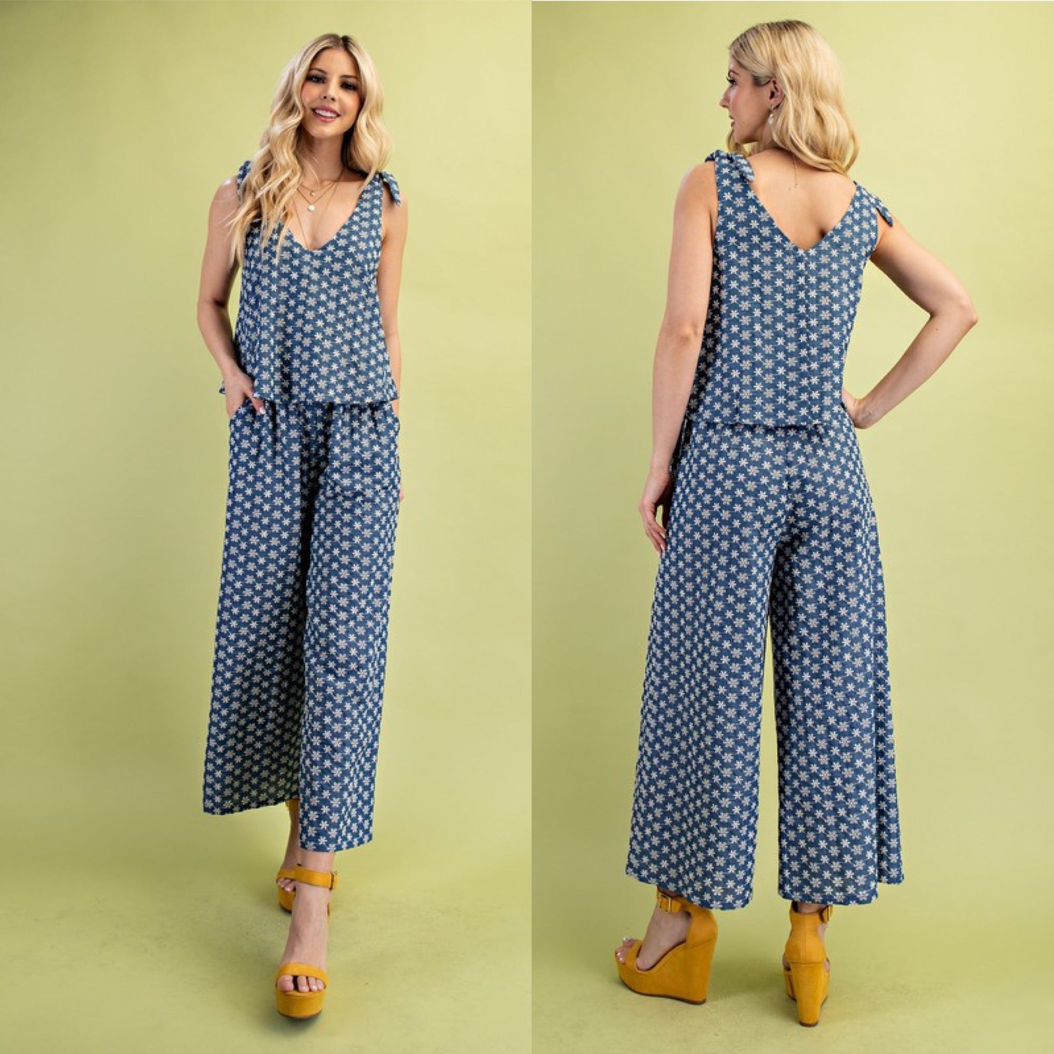 Embroidered denim Jumpsuit