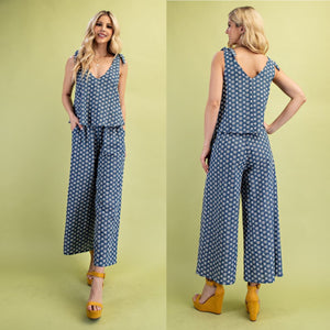 Embroidered denim Jumpsuit