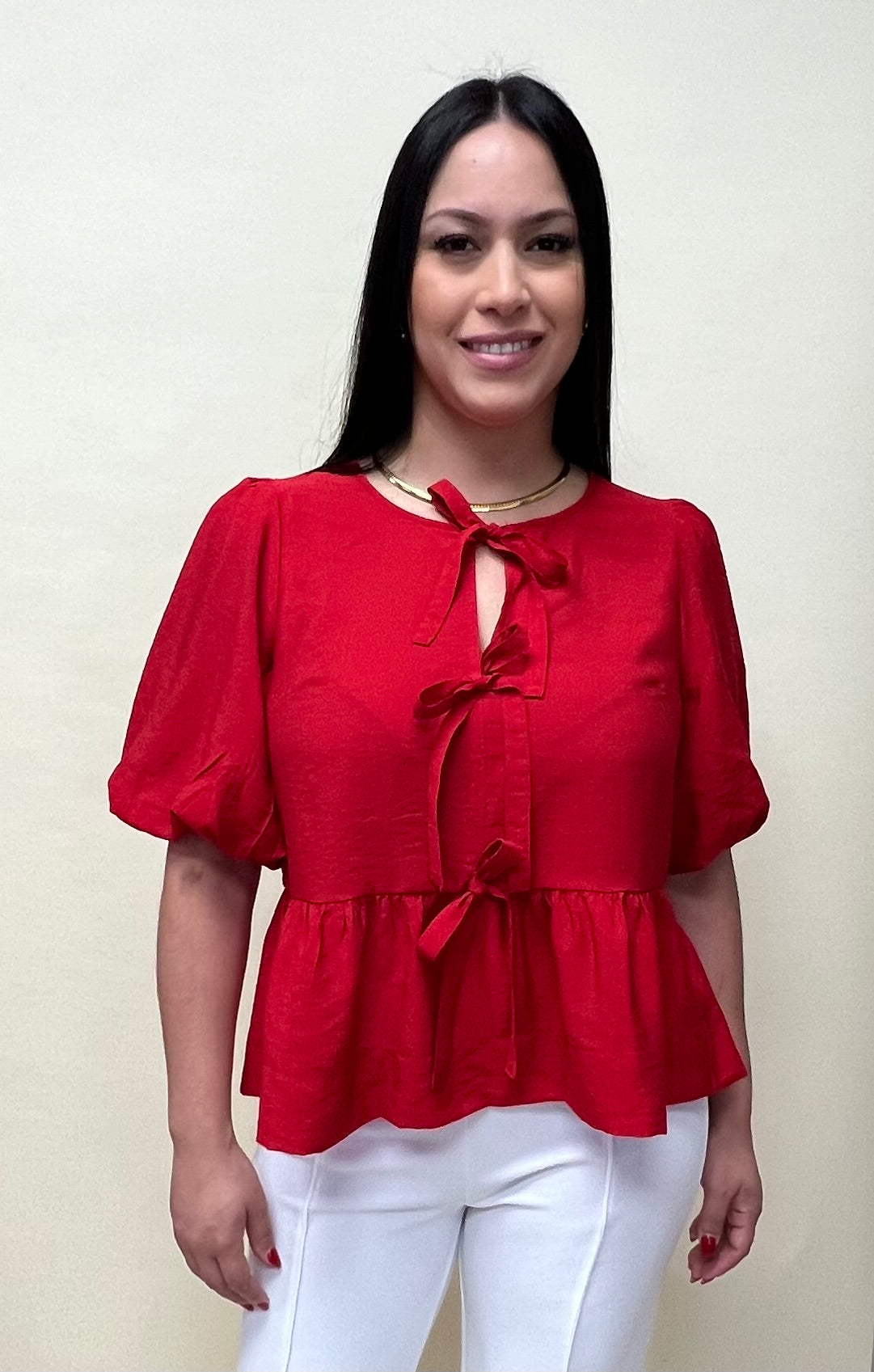 Front ties blouse